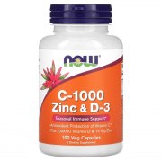 Заказать NOW C-1000 Zinc-D3 100 вег капс